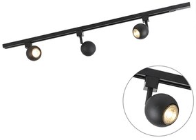 Smart Modern railsysteem zwart 1-fase incl. 3 Wifi GU10 - Iconic Gissi Modern GU10 Binnenverlichting Lamp