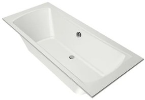 Xenz Robijn Duobad - 180x80x48 - afvoer Midden - acryl - wit mat 6987-03