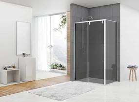 van Rijn ST06 douchecabine met 160cm softclose deur en rookglas chroom 160x90cm
