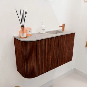 Mondiaz Joya DLux 70cm toiletmeubel ronding links ruby met wastafel faye rechts 1 kraangat glace