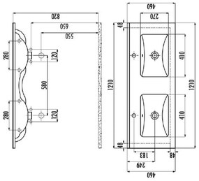 Sanicare Q1 badkamermeubel met 2 laden 120 cm antraciet