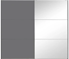 Goossens Kledingkast Easy Storage Sdk, 203 cm breed, 220 cm hoog, 1x 3 paneel glas schuifdeur li en 1x 3 paneel spiegel schuifdeur re