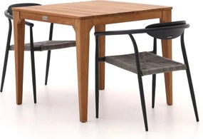 Diningset Manifesto | 2 personen teakhout | Tuinset stapelbaar | 3-delig | Kees Smit Tuinmeubelen