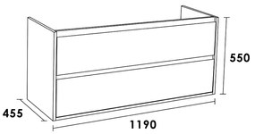 Sanituba New Future onderkast voor dubbele wastafel 120cm hoogglans wit