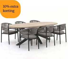 + 10% kassakorting | Diningset Bellagio | 6 personen teakhout | Tuinset stapelbaar | 7-delig | Kees Smit Tuinmeubelen