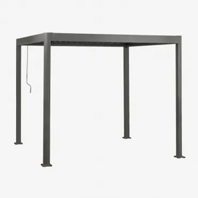 Bioclimatische Aluminium Pergola Met Druvia Lamellen Grijs – Grafiet & 3 X 3 X 2,6 M - Sklum