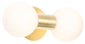 Badkamer Moderne wandlamp goud IP44 2-lichts - Cederic Modern G9 IP44 Lamp