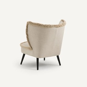 Fauteuil in linnen met franjes Franck