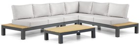 Loungeset 6 personen Aluminium/Teak Grijs Lifestyle Garden Furniture Vittoria