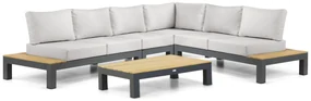 Loungeset 6 personen Aluminium/Teak Grijs Lifestyle Garden Furniture Vittoria