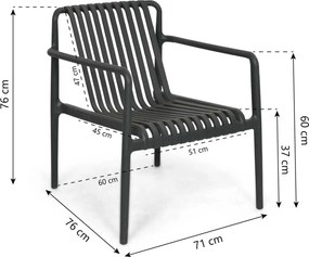 Tuinstoel stapelbaar Kunststof Grijs-antraciet Domani Furniture Alba  antracite