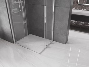 Mexen Velar Duo schuifdeur douchecabine 90 x 80 cm, transparant, chroom - 871-090-080-02-01