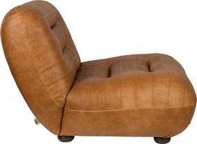 Dutchbone Wyatt Leren Lounge Fauteuil Cognac