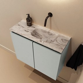 Mondiaz Ture DLux toiletmeubel 60cm greey met wastafel glace rechts zonder kraangat