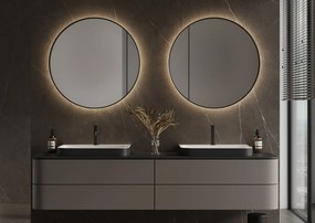 Martens Design Toronto spiegel met LED verlichting, spiegelverwarming en sensor 60cm mat zwart