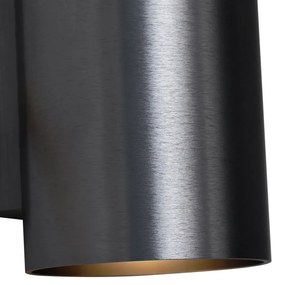 Moderne wandlamp gunmetal rond 2-lichts GU10 50mm - Sandy Modern GU10 Binnenverlichting Lamp