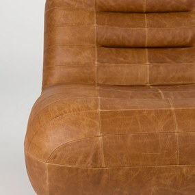 Dutchbone Wyatt Leren Lounge Fauteuil Cognac