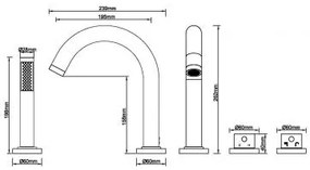 Mueller Round thermostatische badrand kraan geborsteld koper afbouwdeel