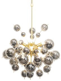 Design hanglamp messing met glas smoke 8-lichts - Explode