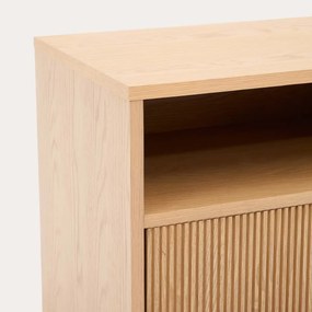 Kave Home Helvine Nachtkastje Eiken Met Ribbels - 60x40x52cm.