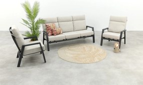 Lagos verstelbare 5-zits stoel-bank loungeset - Antraciet