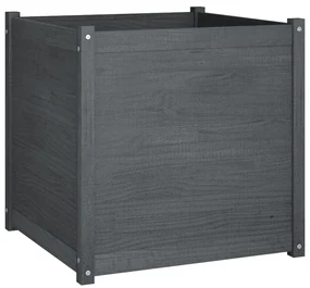 vidaXL Plantenbak 70x70x70 cm massief grenenhout grijs