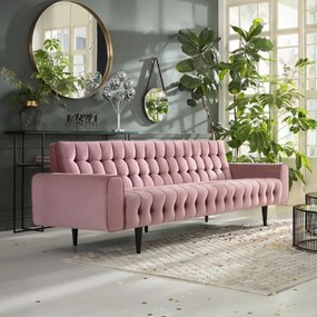 Kare Design Milchbar Retro Bank 3-zits Met Knopen Mauve