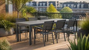 Tuinset 6 personen 220 cm Aluminium/textileen Grijs Lifestyle Garden Furniture Sella/Porto