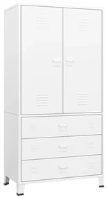vidaXL Kledingkast industrieel 90x50x180 cm metaal wit