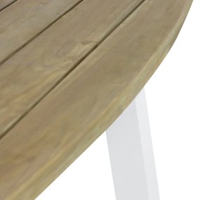 Dining Tuintafel rechthoekig 180 x 100 cm Aluminium/Teak Wit Falcon/Cardiff