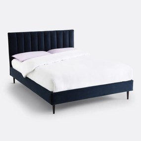 Bed met lattenbodem, fluweel, Novina