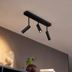 Afgerond plafondSpot / Opbouwspot / Plafondspot zwart GU10 35mm 3-lichts draai- en kantelbaar - Kate Modern GU10 Binnenverlichting Lamp
