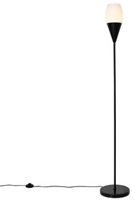 Moderne vloerlamp zwart met opaal glas - Drop Modern E27 Binnenverlichting Lamp