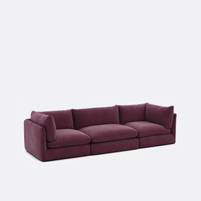 Modulaire 3-zitsbank in gestructureerde stof, Malo