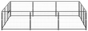 vidaXL Hondenkennel 9 m² staal zwart