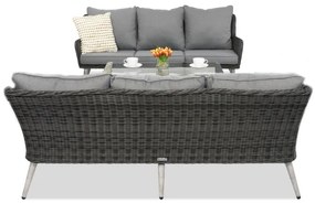 Bilbao Coffee tuinmeubelen met kleine tafel voor 6 personen Garden Point antraciet