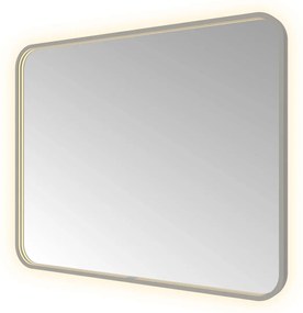 Hotbath &More Soft Square rechthoekige spiegel 100x80cm geborsteld gunmetal PVD