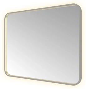 Hotbath &More Soft Square rechthoekige spiegel 100x80cm geborsteld gunmetal PVD