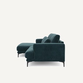 XL hoekbank links in chenille fluweel, MARSILE