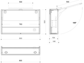 Sapho Cloe spiegelkast met LED verlichting 80cm