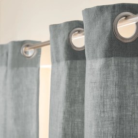 Gordijn in gewassen linnen met voering, met oogjes, Private