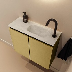 Mondiaz Ture DLux toiletmeubel 60cm oro met wastafel opalo rechts met kraangat