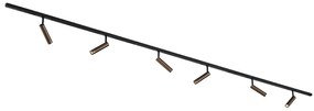 Modern railsysteem met 6 spots donker brons 1-fase - Slimline Uzzy
