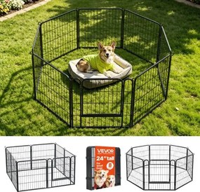 VEVOR Puppyren, Puppykooi, Speelbox, Puppyhek, 61 cm, 8-delige set, Speelplek voor kleine honden, katten en andere kleine dieren, Opvouwbaar, Veelzijdig te gebruiken dankzij de verschillende vormen