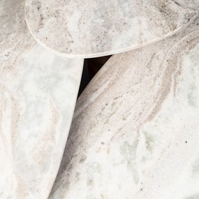 Dutchbone Suki Bijzettafel Set Organisch Marmer - 73 X 41cm.