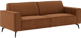 Goossens Hoekbank Hercules bruin, microvezel, 3-zits, modern design