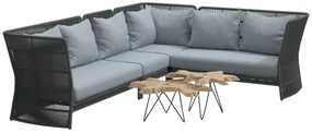 4 Seasons Outdoor Oriënt hoekbank met Sumatra tafels - SALE Loungeset houtkleur weerbestendig