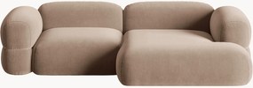 Modulaire fluwelen hoekbank Roger (3-zits)