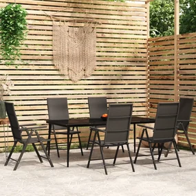 vidaXL 7-delige Tuinset zwart