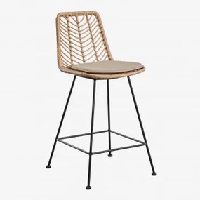 Hoge Kruk In Gouda Natural Synthetisch Rotan Natuurlijk & Zwart & ↑65 Cm & Bruin - Mokka - Sklum